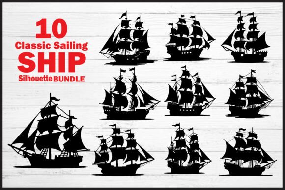 Classic Sailing Ship Silhouette Bundle Review