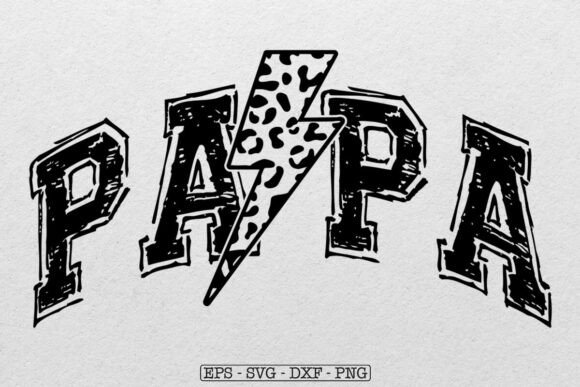 Papa Checkered Bolt SVG, Lightning Papa