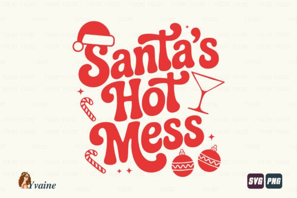 Retro Christmas Santa s Hot Mess SVG PNG